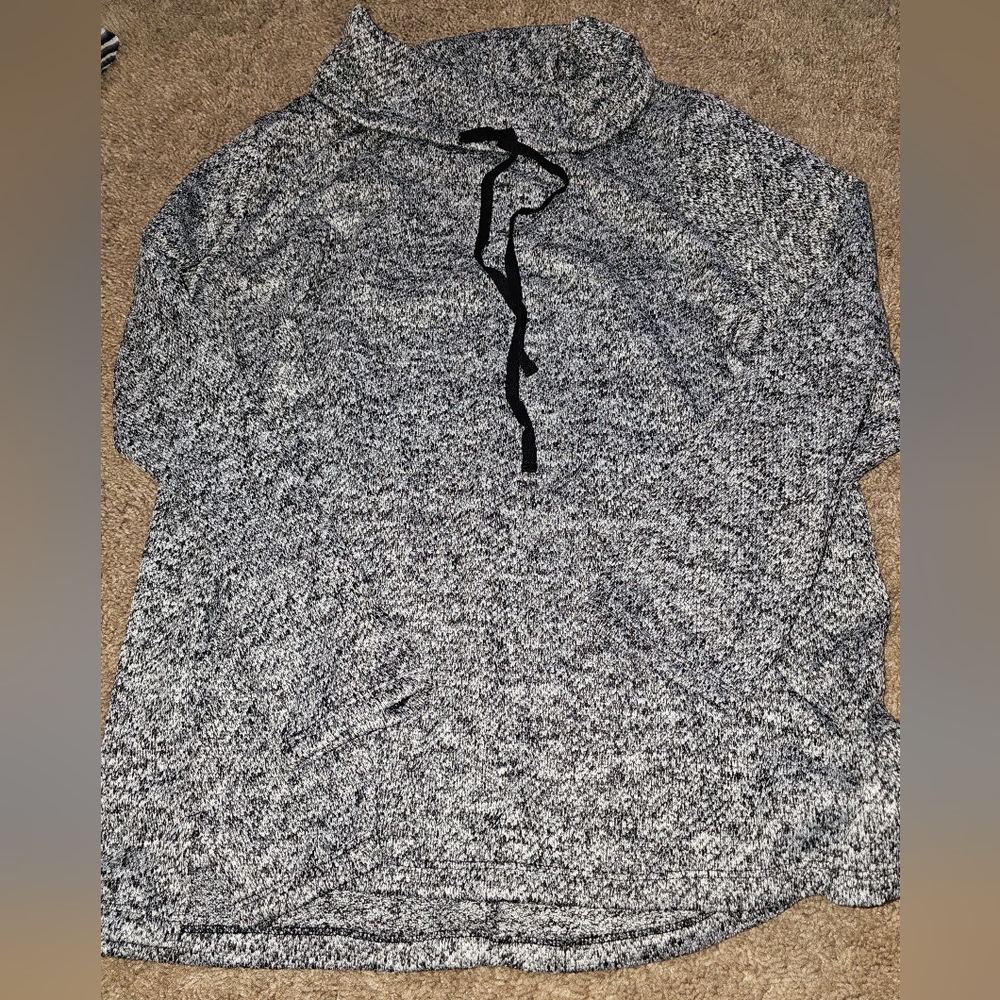 Cowl neck sweater with tie